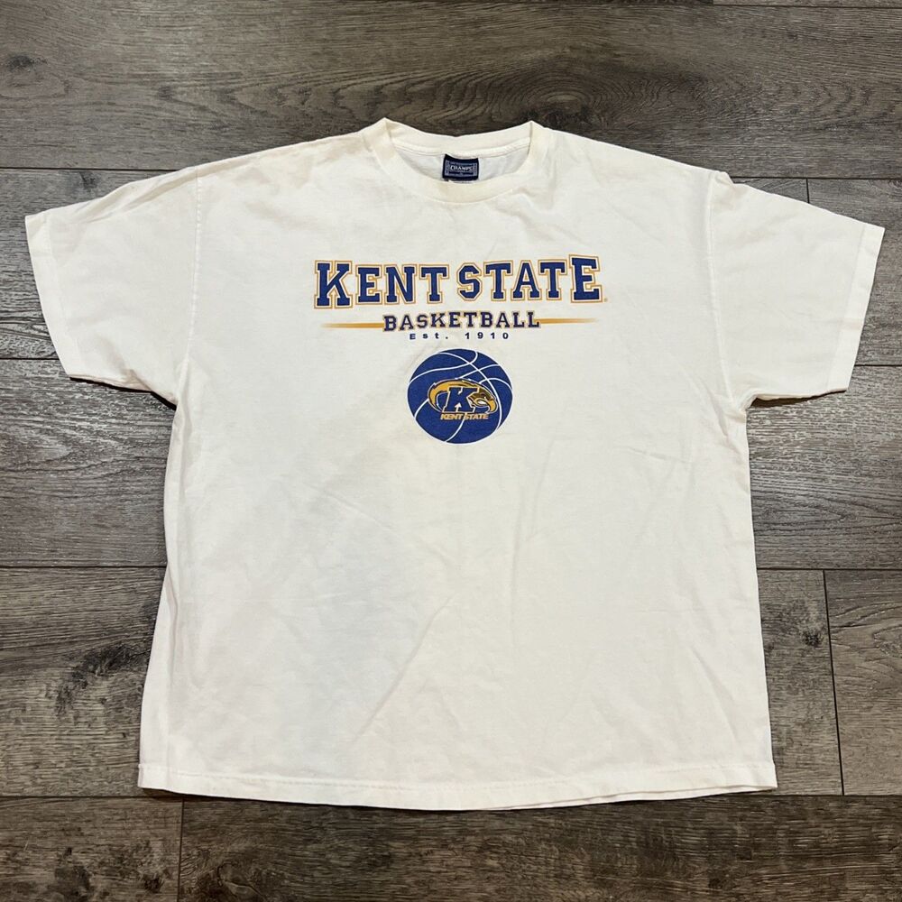 Vintage Y2K 90s Champs Sports Kent State Basketball White T-Shirt XL